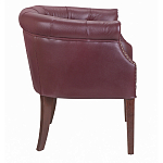 Кресло низкое из натуральной кожи на 4-х деревянных ножках из массива бука Chloe Leather Armchair vine варинант исполнения - 2 | Loft Concept в Нижнем Новгороде