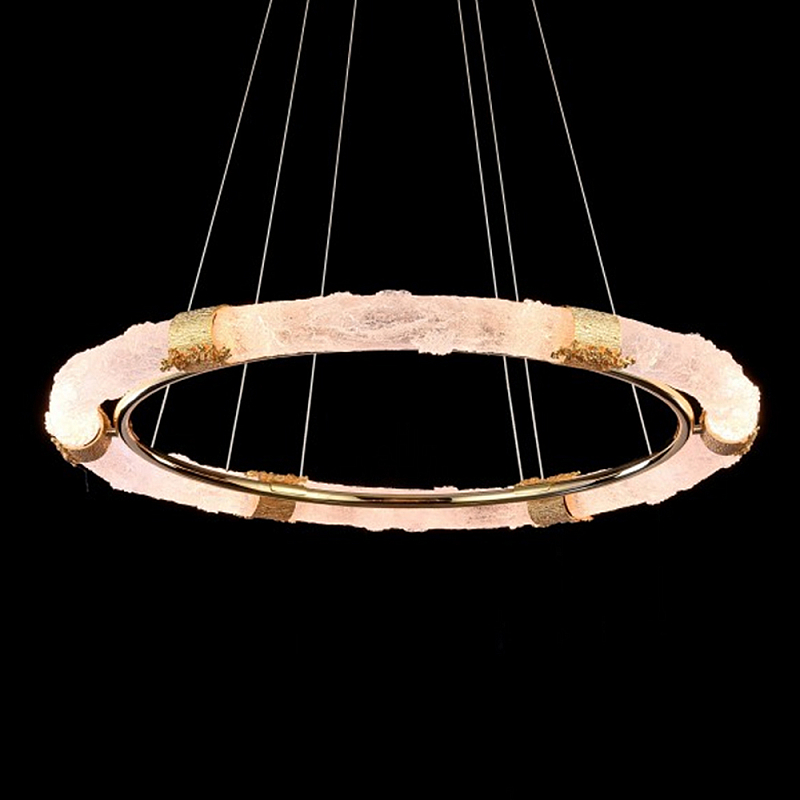 Люстра в форме кольца с золотым декором Warm Heavenly Light Золотой Прозрачный в Нижнем Новгороде | Loft Concept 