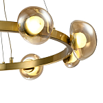 Люстра подвесная светодиодная с 9-ю круглыми плафонами коньячного цвета Iona Chandelier Brass  варинант исполнения - 3 | Loft Concept в Нижнем Новгороде