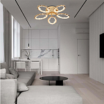 Потолочная люстра с 5-ю светодиодными лампами с золотистым каркасом Ring of Fire варинант исполнения - 1 | Loft Concept в Нижнем Новгороде