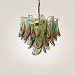 Люстра стеклянная с зелеными лепестками Green Leaf Fall варинант исполнения - 3 | Loft Concept в Нижнем Новгороде