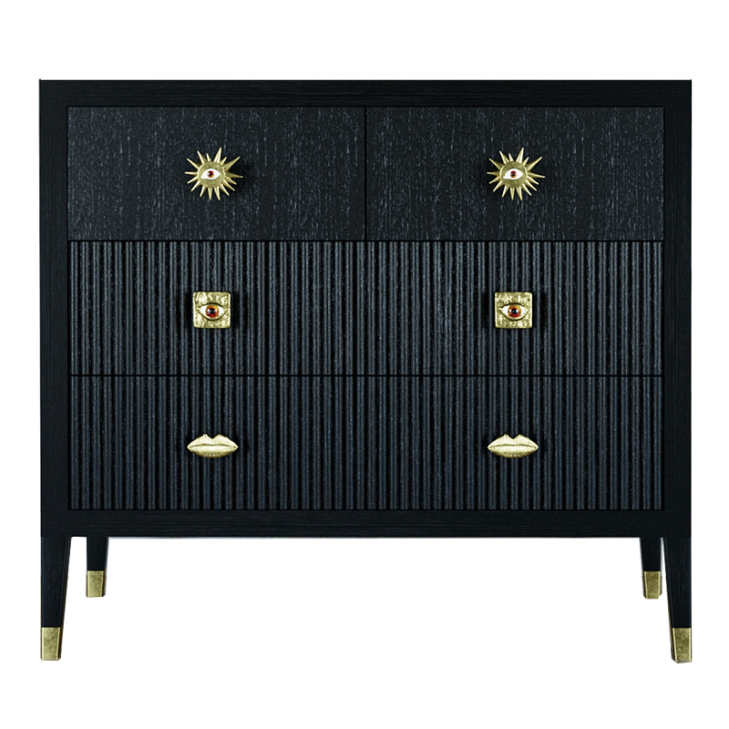 Бельевой Комод с 4 ящиками Elsa Dreams Black Черный в Нижнем Новгороде | Loft Concept 