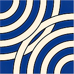 Дизайнерская плитка с узором Круги синяя варинант исполнения - 2 | Loft Concept в Нижнем Новгороде