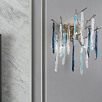 Бра с ветвистым каркасом из металла и подвесками из стекла Droplet Chandelier варинант исполнения - 1 | Loft Concept в Нижнем Новгороде