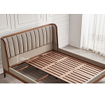 Кровать двуспальная с мягким изголовьем Moon Walnut Bed варинант исполнения - 9 | Loft Concept в Нижнем Новгороде