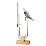 Настольная лампа с прозрачной трубкой и декоративной фигуркой птицы на бронзовой подставке Ganthea варинант исполнения - 1 | Loft Concept в Нижнем Новгороде