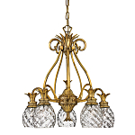 Люстра цвета латунь с 5-ю плафонами из рельефного стекла в форме ананаса Hinkley варинант исполнения - 1 | Loft Concept в Нижнем Новгороде