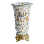 Ваза из фарфора на бронзовом основании Turquoise Blooming Garden варинант исполнения - 1 | Loft Concept в Нижнем Новгороде