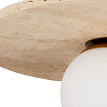 Потолочный светильник из травертина с плафоном из белого матового стекла Marble Glow варинант исполнения - 1 | Loft Concept в Нижнем Новгороде