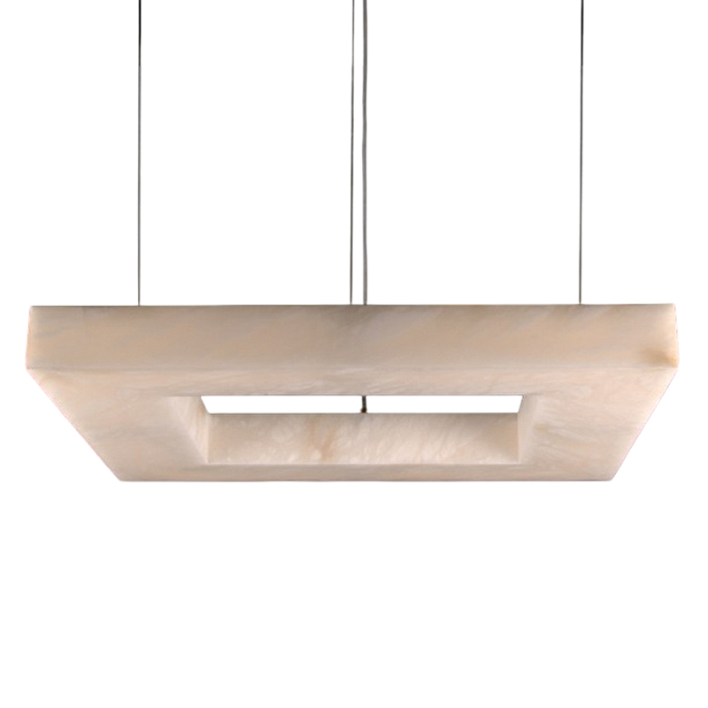 Люстра с квадратным каменным плафоном Calcite Square Light Латунь Белый Люстра с квадратным каменным плафоном Calcite Square Light Латунь Белый в Нижнем Новгороде | Loft Concept