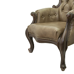 Кресло кожаное с мягкими подлокотниками на 4-х деревянных ножках Evelyn Classical Armchair варинант исполнения - 4 | Loft Concept в Нижнем Новгороде