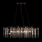 Люстра подвесная прямоугольная с бронзовыми акцентами и прозрачными стеклянными каплями Droplet Chandelier варинант исполнения - 2 | Loft Concept в Нижнем Новгороде