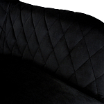 Барный стул со спинкой и подлокотниками на 4-х деревянных ножках Douglas Rhombus Черный Велюр варинант исполнения - 4 | Loft Concept в Нижнем Новгороде