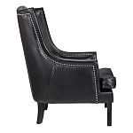 Кресло из натуральной кожи на 4-х деревянных ножках из массива бука Daniel Leather Armchair black варинант исполнения - 2 | Loft Concept в Нижнем Новгороде