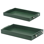 Комплект из двух прямоугольных подносов зеленого цвета Serpent варинант исполнения - 2 | Loft Concept в Нижнем Новгороде
