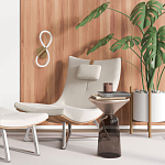 Бра с белым плафоном в форме восьмерки и круглым основанием Luke Lampco Tracer Lamp варинант исполнения - 6 | Loft Concept в Нижнем Новгороде