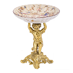 Чаша с цветочным орнаментом на ножке в виде бронзового ангела Eden Garden варинант исполнения - 1 | Loft Concept в Нижнем Новгороде