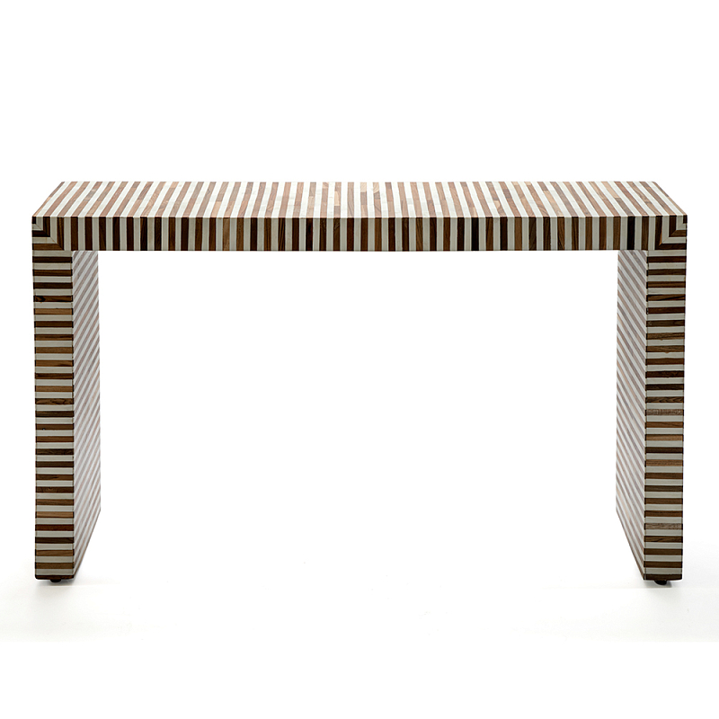 Консоль Дизайнерская Stripes Console Beige ivory ( слоновая кость ) Коричневый в Нижнем Новгороде | Loft Concept 