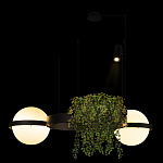 Подвесной светильник с 2-мя шарообразными плафонами и цилиндрическим спотом Light of Еyes варинант исполнения - 5 | Loft Concept в Нижнем Новгороде