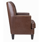 Кресло из натуральной кожи c мягкими подлокотниками на 4-х деревянных ножках из массива бука Joseph Armchair brown варинант исполнения - 2 | Loft Concept в Нижнем Новгороде