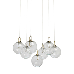 Люстра с 7-ю плафонами из прозрачного стекла в форме шара Orb Cascade  варинант исполнения - 1 | Loft Concept в Нижнем Новгороде