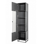 Шкаф-витрина цвета графит с полками и стеклянной дверью Strict Lines варинант исполнения - 3 | Loft Concept в Нижнем Новгороде