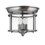 Потолочный светильник в форме фонаря с прозрачным цилиндрическим плафоном и тремя лампами в форме свечей Hinkley варинант исполнения - 1 | Loft Concept в Нижнем Новгороде