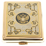 Портсигар на 20 сигарет с гравюрой Герба РФ в подарочной коробке Metal Cigarettes Cases варинант исполнения - 1 | Loft Concept в Нижнем Новгороде
