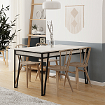 Стол обеденный с прямоугольной столешницей пыльного белого цвета на 4-х металлических ножках PAL ANCIENT WHITE варинант исполнения - 3 | Loft Concept в Нижнем Новгороде