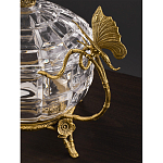 Конфетница из прозрачного рельефного стекла с ручками в виде стрекоз и фигуркой лебедя Eden Garden варинант исполнения - 4 | Loft Concept в Нижнем Новгороде