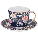 Чайный сервиз из фарфора синий на 6 персон 14 предметов Flower Porcelain Collection варинант исполнения - 2 | Loft Concept в Нижнем Новгороде