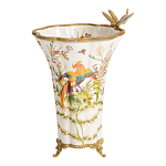 Ваза из фарфора с бронзовой стрекозой  Paradise Dragonfly варинант исполнения - 6 | Loft Concept в Нижнем Новгороде