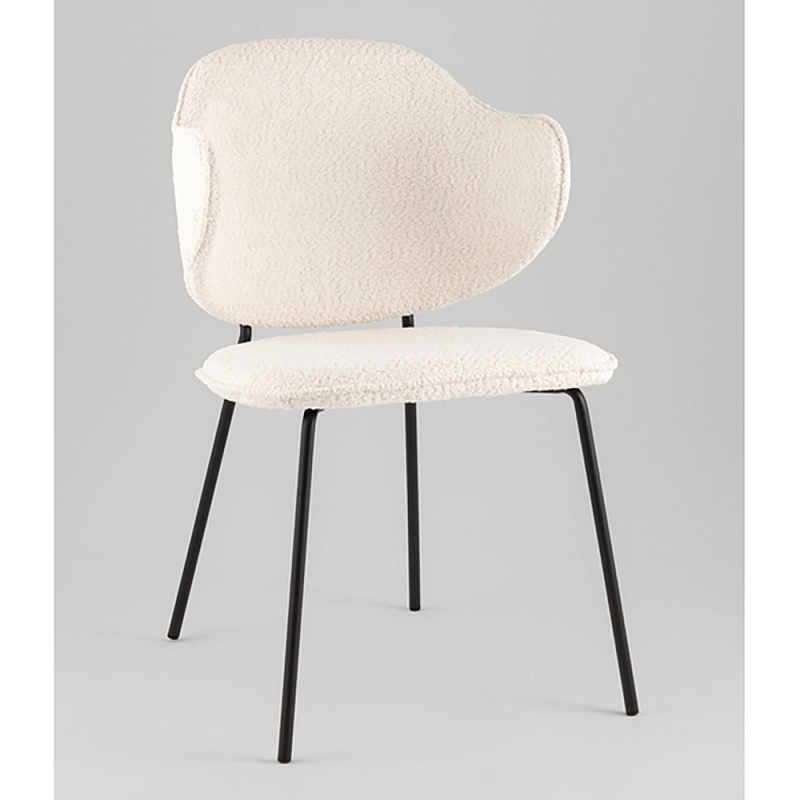 Стул Bellamy букле молочный Молочный Черный в Нижнем Новгороде | Loft Concept 