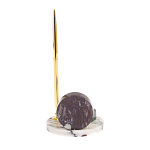 Часы настольные с шариковой металлической ручкой из натурального камня Stone Clock варинант исполнения - 3 | Loft Concept в Нижнем Новгороде