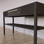 Дизайнерская Консоль с полкой и ящиком Primo Темный орех варинант исполнения - 5 | Loft Concept в Нижнем Новгороде