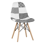 Пластиковый стул на ножках из массива бука Eames Черно-Белый Пэчворк варинант исполнения - 1 | Loft Concept в Нижнем Новгороде