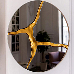 Зеркало кругле с декоративной золотой вставкой Golden Tree варинант исполнения - 4 | Loft Concept в Нижнем Новгороде