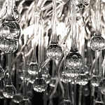 Люстра подвесная с прозрачными стеклянными подвесками в форме капель Диаметр 80 см Droplet Chandelier варинант исполнения - 10 | Loft Concept в Нижнем Новгороде