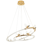 Кольцевая люстра с декором в виде бабочек Glass Butterflies Two Rings Chandelier варинант исполнения - 2 | Loft Concept в Нижнем Новгороде
