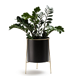 Кашпо из металла и латуни Elegance Elevated Planters черное варинант исполнения - 3 | Loft Concept в Нижнем Новгороде