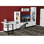 Стеллаж книжный белый с 3-мя открытыми полками и дверкой Strict Lines варинант исполнения - 6 | Loft Concept в Нижнем Новгороде