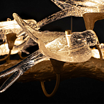 Люстра подвесная с прозрачными стеклянными птичками на ветвях Диаметр 80 см Serip Voa варинант исполнения - 10 | Loft Concept в Нижнем Новгороде