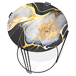 Стол журнальный круглый со столешницей из стекла Gold and Black Marble варинант исполнения - 2 | Loft Concept в Нижнем Новгороде