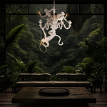 Люстра с тремя фигурами обезьян с лампочками в руках белого цвета Hanging Monkey варинант исполнения - 10 | Loft Concept в Нижнем Новгороде