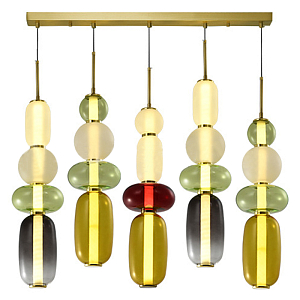 Линейная люстра Pebbles B в стиле Bomma 5 плафонов