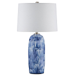 Настольная лампа керамическая с бело-синими мазками Painterly Strokes варинант исполнения - 3 | Loft Concept в Нижнем Новгороде