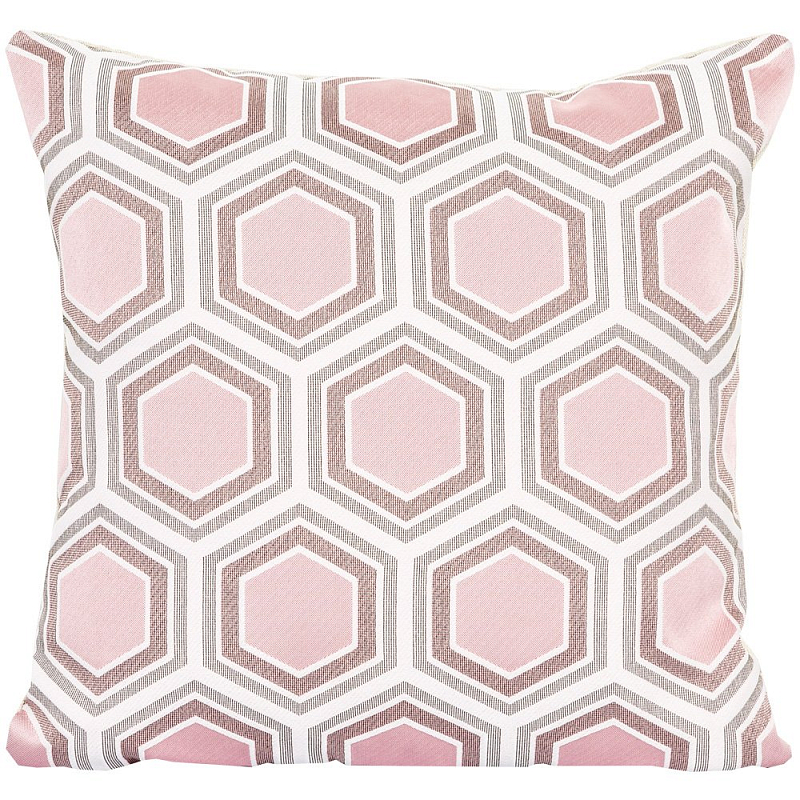 Подушка Hexagon Pink Geometry Белый Розовый пастельный в Нижнем Новгороде | Loft Concept 