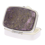 Таблетница карманная прямоугольная с 2-мя отделениями с зеркалом и накладкой из натурального камня Флюорит Silver Stone Pillboxes варинант исполнения - 2 | Loft Concept в Нижнем Новгороде