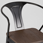 Черный глянцевый стул с сиденьем из натурального дерева TOLIX варинант исполнения - 6 | Loft Concept в Нижнем Новгороде