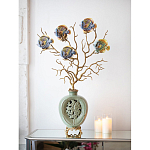 Ваза зеленая с бронзовыми ветвями и фарфоровыми рыбками Eden Garden варинант исполнения - 4 | Loft Concept в Нижнем Новгороде